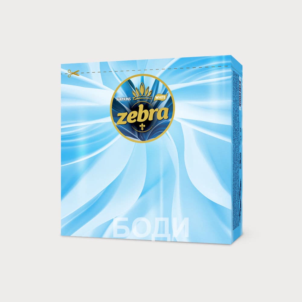 САЛФЕТКИ ЗЕБРА 33/33 White 75БР.