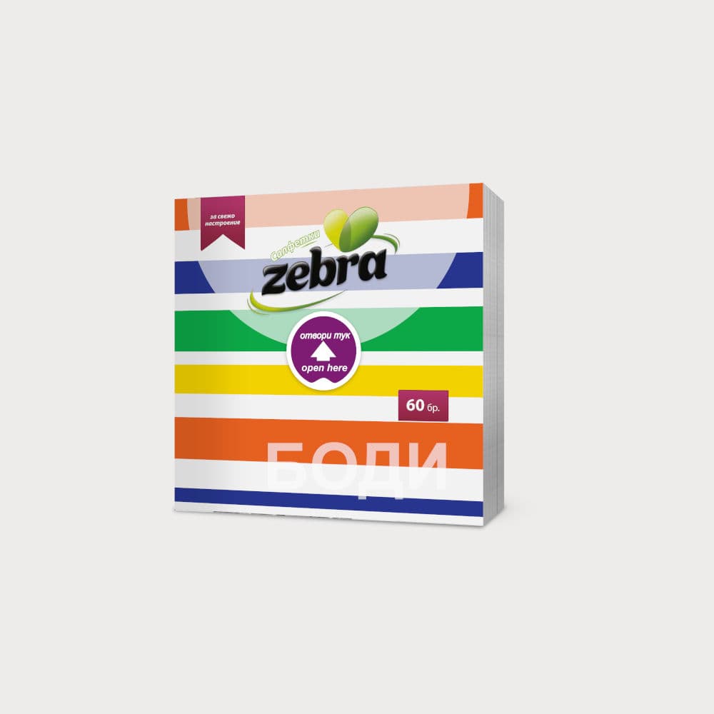 САЛФЕТКИ ЗЕБРА 33Х33 60БР. РАИРАНИ