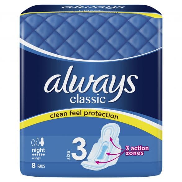 ДАМСКИ ПРЕВРЪЗКИ ALWAYS КЛАСИК НОЩНИ 8 КАП.
