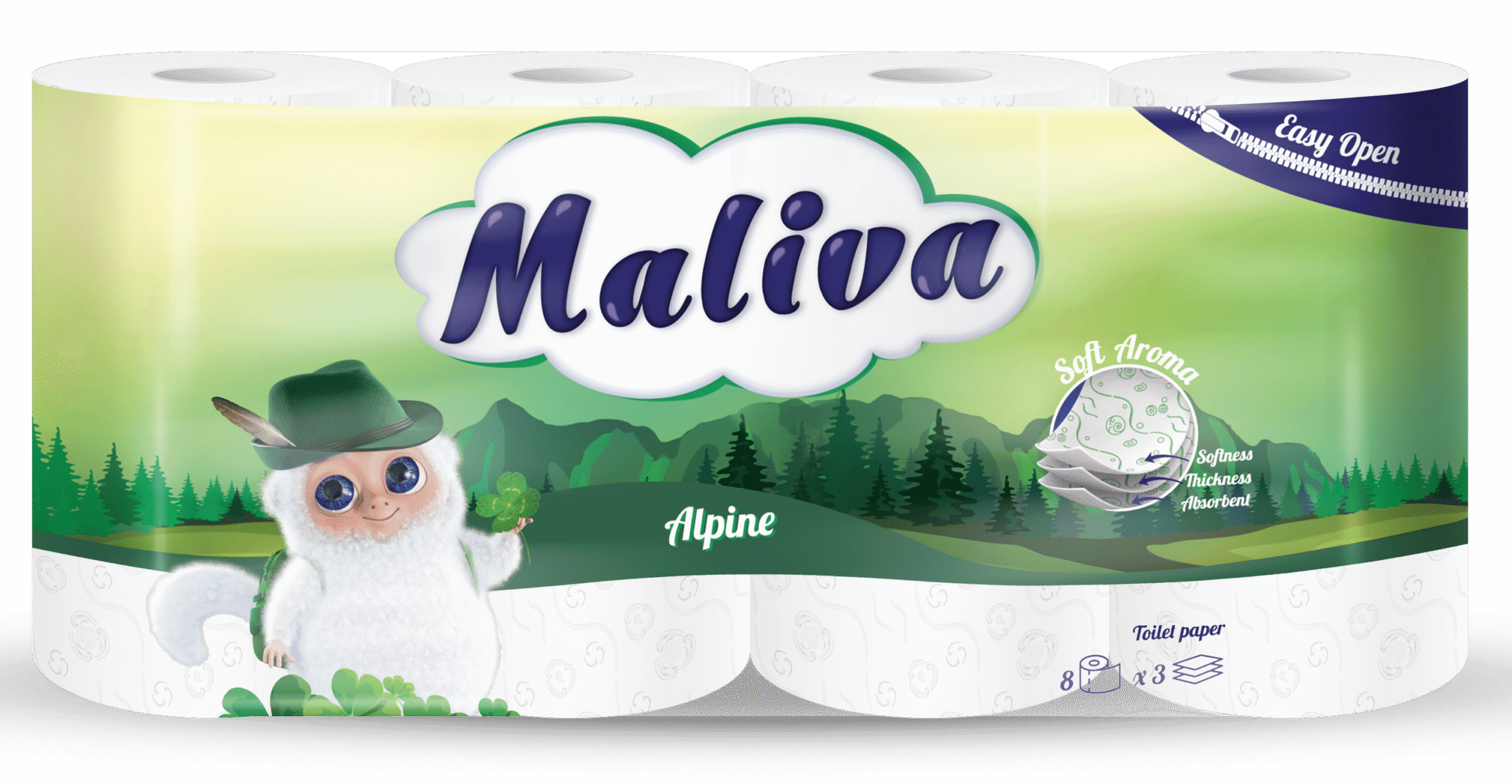 ТОАЛЕТНА ХАРТИЯ  МАЛИВА 8-ЦА ALPINE