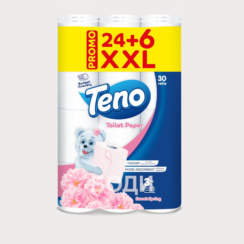 ТОАЛЕТНА ХАРТИЯ ТЕНО 24+6 XXL