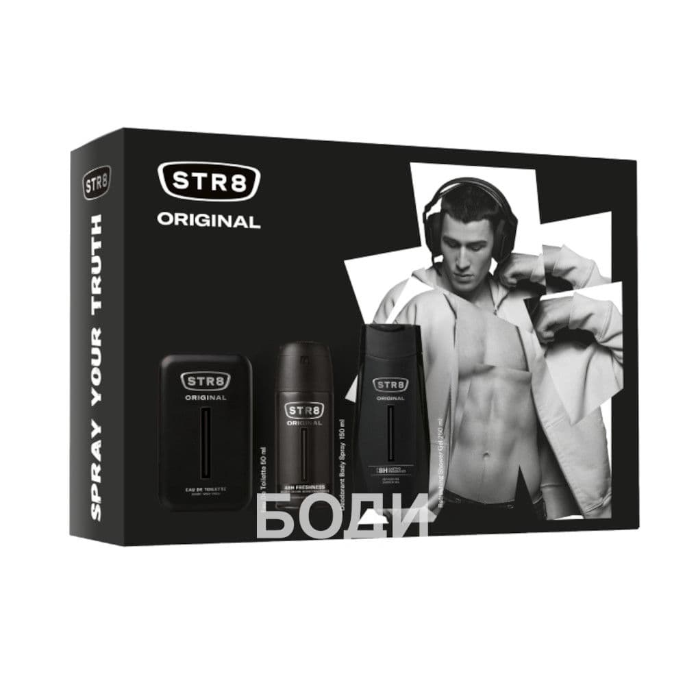 STR8 КОМПЛЕКТ  3 ЧАСТИ ОРИДЖИНАЛ/тоа.вода 50мл+део+душ/