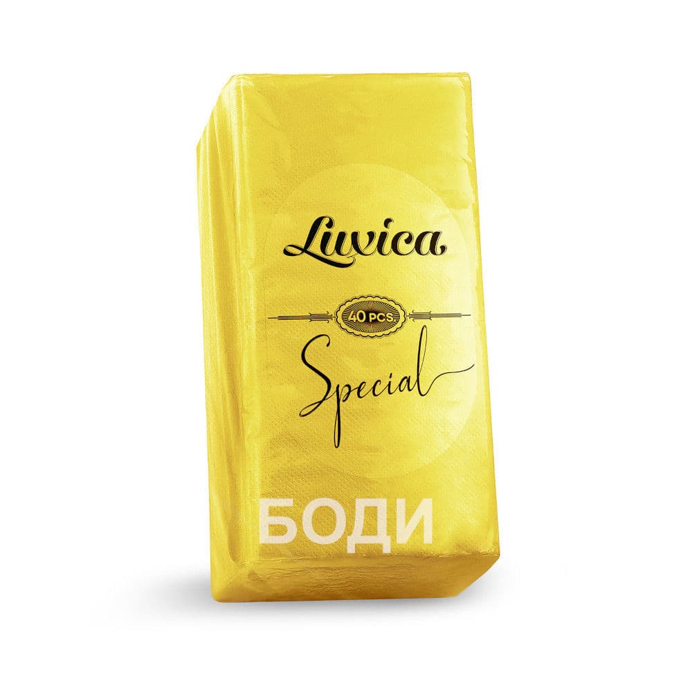 САЛФЕТКИ ЛУКСИКА SPECIAL 38/38 1/8сгъвка 40БР. ЖЪЛТИ