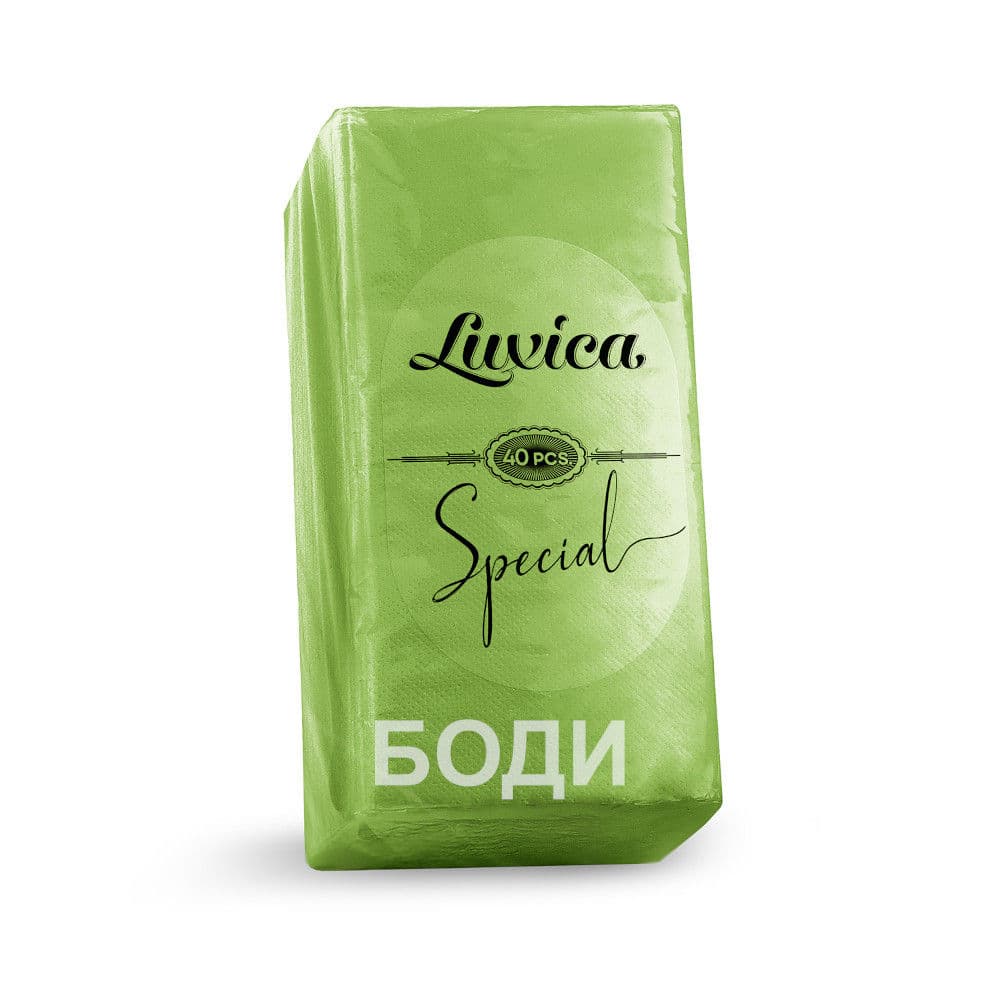 САЛФЕТКИ ЛУКСИКА SPECIAL 38/38 1/8сгъвка 40БР. СВ.ЗЕЛЕН