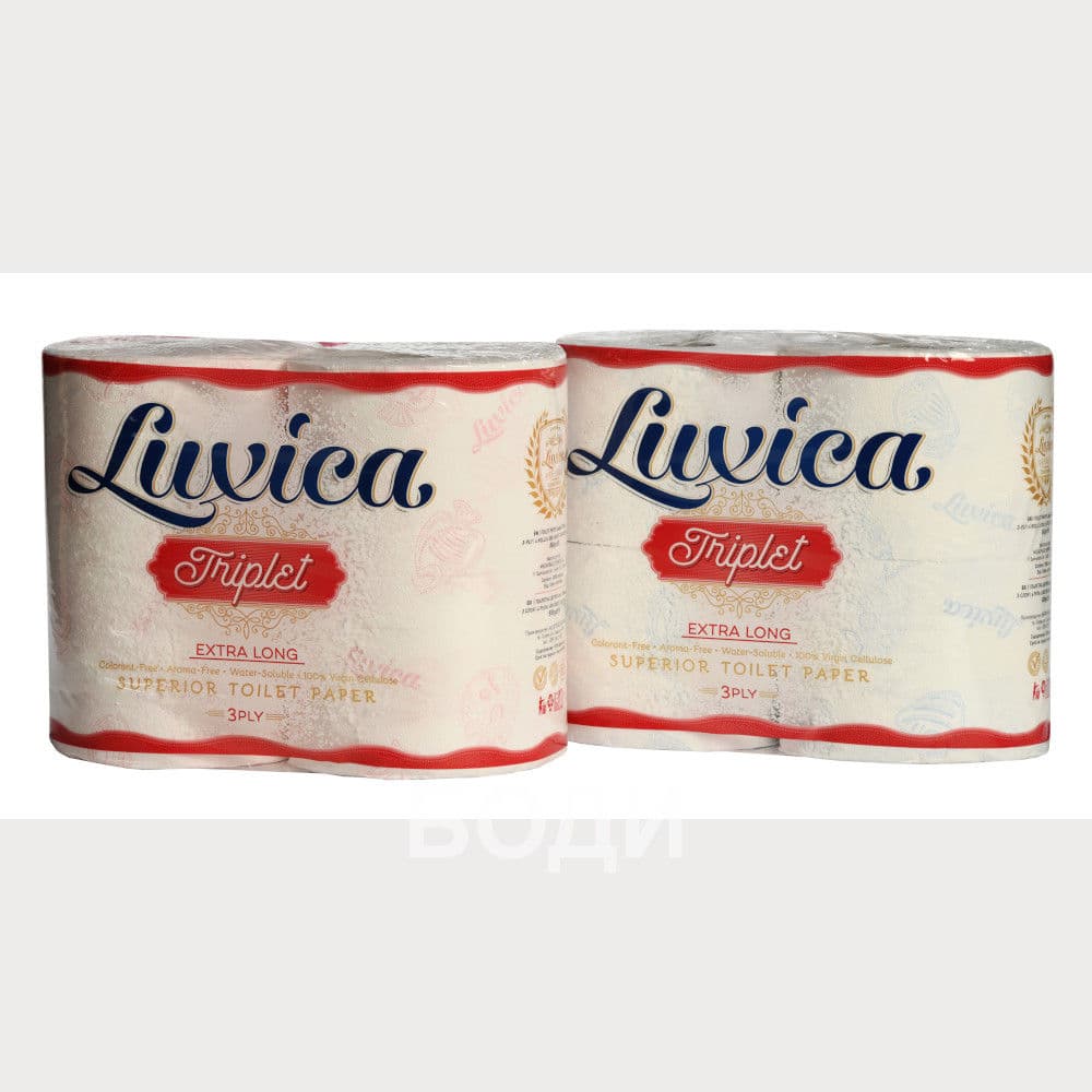 ТОАЛЕТНА ХАРТИЯ  ЛУКСИКА 4-КА 800гр.DECOR Triplet extra long