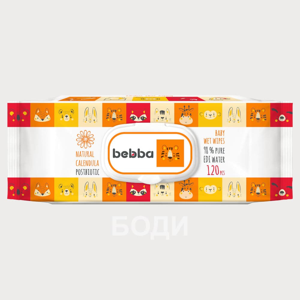 БЕБА МОКРИ КЪРПИ КАПАК  НЕВЕН И ПОСТБИОТИК 120бр.