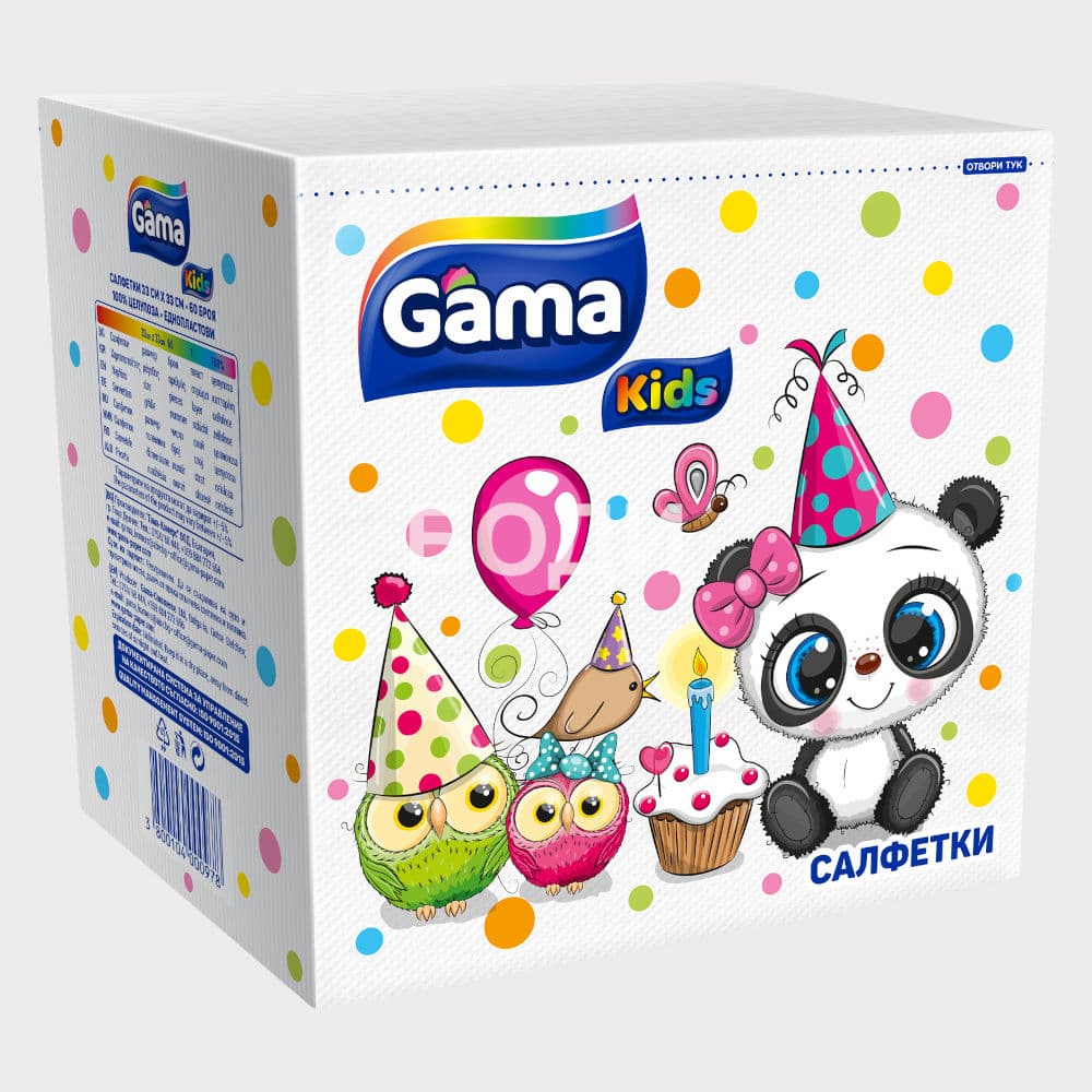 САЛФЕТКИ ГАМА 60БР. ДЕТСКИ