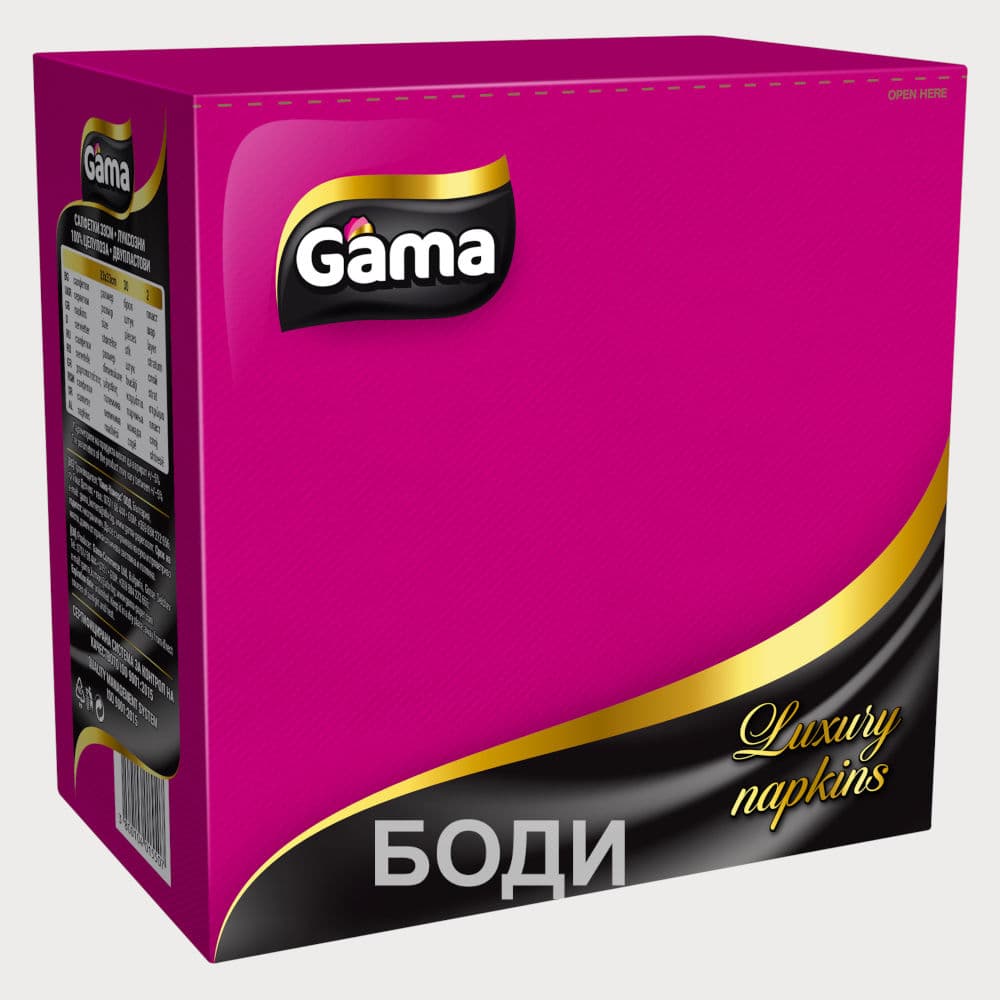 САЛФЕТКИ ГАМА ЛУКС 33х33 30бр.РОЗОВИ